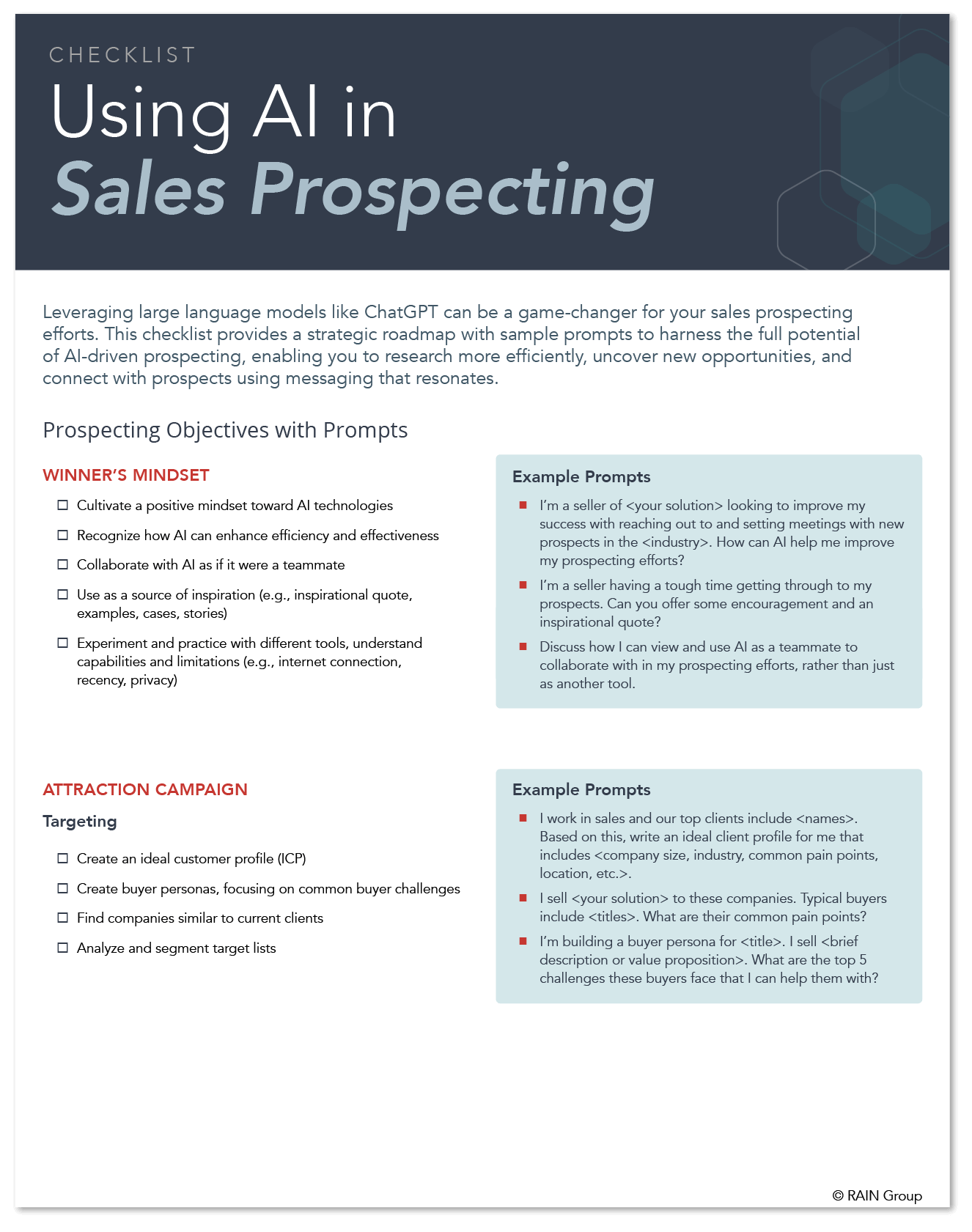 Checklist: Using AI in Sales Prospecting