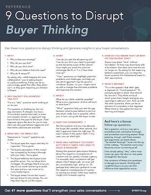 9 Questions to Disrupt Buyer Thinking